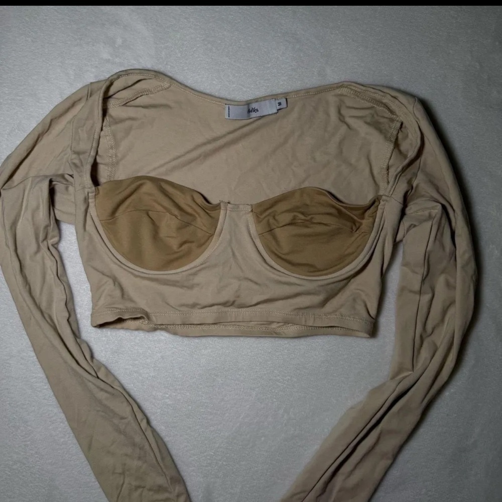Adika Beige Long Sleeve Top